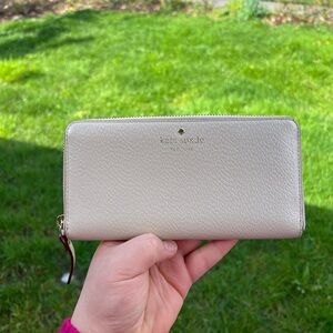 Kate Spade Beige Zip-Around Wallet